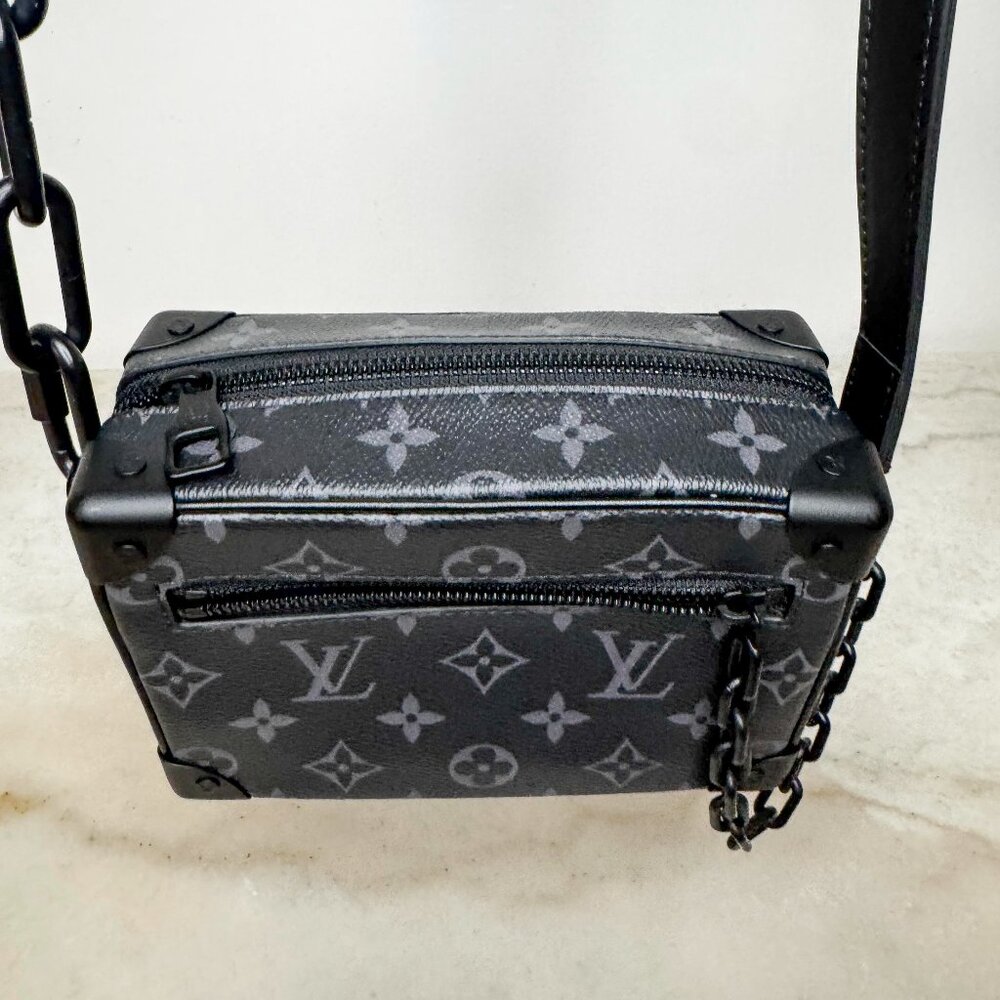 Louis Vuitton Soft Trunk Mini Shoulder Bag Black Canvas Monogram Eclipse
